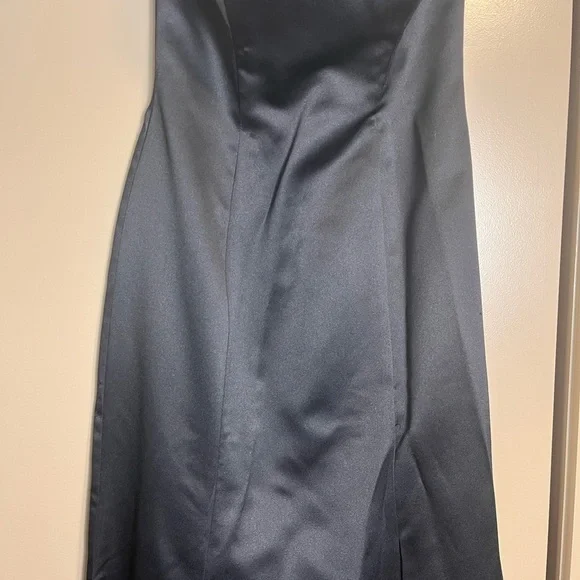 David’s Bridal Strapless Beaded Formal Long 90’s Y2K Prom Gown Black Size 2 - Picture 5 of 11